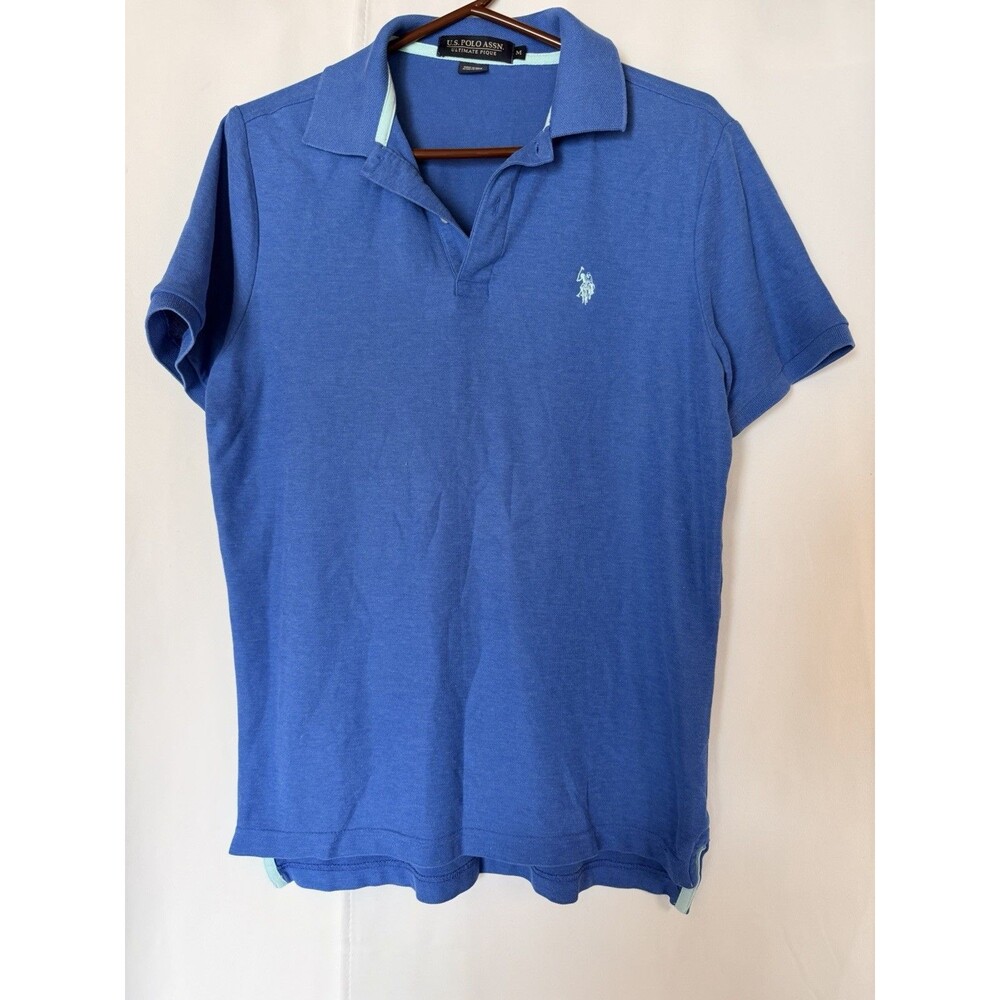 U.S. Polo Assn Men's Polo Shirt Medium, Short Sleeve, Blue, Ultimate Pique